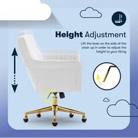 Serta - Deluxe Ashleigh Modern Home Office Chair - White Velvet - Gold Chrome - Alternate Views