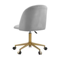 Linon Home Décor - Andrea Plush Velvet Fabric Rolling Desk Chair - Gray - Alternate Views