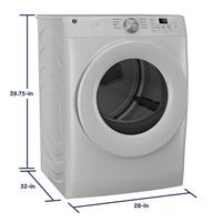 GE - 7.8 Cu. Ft. Stackable Smart Gas Dryer with Sanitize Cycle - White - Alternate Views