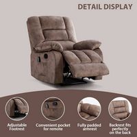 Bestier - Set of 2 Overstuffed Massage Recliner Chairs with Heat and Vibration, Soft Fabric Manua... - Alternate Views