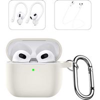 SaharaCase - Venture Series Silicone Combo Kit Case for Apple AirPods (3rd Generation) - Glow White - Alternate Views