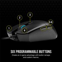 CORSAIR - KATAR PRO Ultra-Light Wired Optical Gaming Ambidextrous Mouse - Wired - Black - Alternate Views