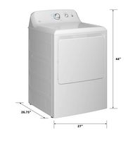 GE - 6.2 Cu. Ft. Gas Dryer with Shallow Depth Flat Back Design - White - Alternate Views
