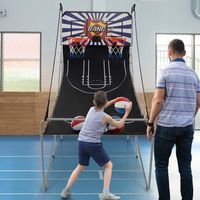 Costway - Dual Shot Basketball Arcade Game with 8 Game Modes Arcade Sound Electronic Scoring - White - Alternate Views