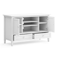 Simpli Home - Warm Shaker SOLID WOOD 47 inch Wide Transitional TV Media Stand in White For TVs up... - Alternate Views