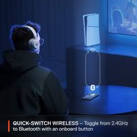 SteelSeries - Arctis Nova 5 Wireless Gaming Headset for PC, PS5, and PS4 - White - Alternate Views