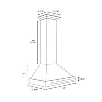 ZLINE - 30 inches - Convertible & Externally Vented - Wall Range Hood - Black stainless steel - Alternate Views