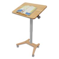 Victor - Solid Wood Wide Rectangle Mobile Standing Desk - Wood Grain - Alternate Views