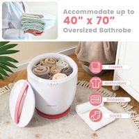 Costway - Countertop Towel Warmer Bucket with Aromatherapy Holder Auto Shut Off & Timer - Pink - Alternate Views