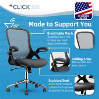 Click365 - Flip Mid-Back Mesh Office Chair - Gray - Alternate Views