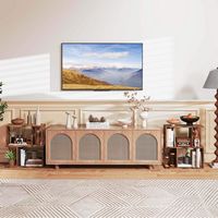 Costway 1 PCS 3-Tier Bookshelf Geometric Bookcase Side Table with Open Storage Display Shelf - Ru... - Alternate Views