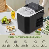 Costway Countertop Ice Maker Portable Ice Making Machine 6-13 Mins 9 Ice 26.5 lbs/24 Hrs Black - ... - Alternate Views