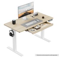 HUANUO - Adjustable Standing Desk with Storage Drawer - 48″ x 24″ - Natural - Alternate Views
