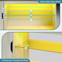Bestier - TV Cabinet with Storage and LED Light Strips Up to 75