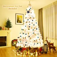 Costway - 9Ft Hinged Artificial Christmas Tree Pine Tree 2132 Tips Metal - White - Alternate Views