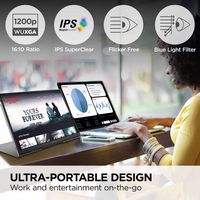 ViewSonic - VG1656N 16'' IPS LCD 1200P Wireless Portable Monitor (USB-C) - Black - Alternate Views