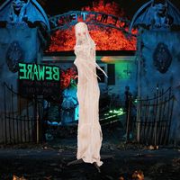 Costway - 6FT Halloween Animated Standing Mummy Life Size Animatronic Mummy - White - Alternate Views