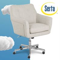 Serta - Ashland Memory Foam & Twill Fabric Home Office Chair - Ivory - Alternate Views