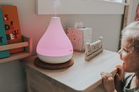 CRANE - 0.35 Gal. 2-in-1 Ultrasonic Cool Mist Humidifer & Aroma Diffuser - White - Alternate Views