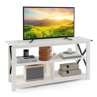 Costway - Modern Entertainment Center Farmhouse TV Stand for TV's up to 55'' with Open Shelves - ... - Alternate Views