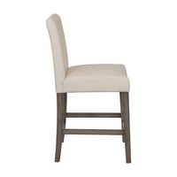 CorLiving - Leila Counter Height Barstool - White - Alternate Views