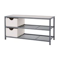 TRINITY - 3-Tier Shoe Bench w/ Baskets | - Slate Gray - Alternate Views