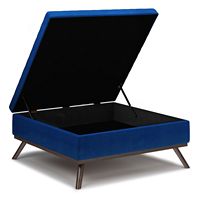 Simpli Home - Owen Square Coffee Table Storage Ottoman - Blue - Alternate Views