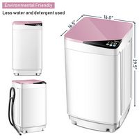 Costway - Full-Automatic Washing Machine 7.7 lb. Washer/Spinner Germicidal UV Light Pink - Pink a... - Alternate Views