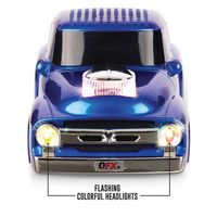 QFX - Retro Truck Portable Bluetooth Speaker with Bass Radiator and LED Lights - Blue - Alternate Views