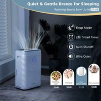 Costway 60-Pint Dehumidifier for Home & Basements 4000 Sq. Ft w/ 3-Color Digital Display - White - Alternate Views