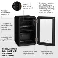 Cooluli - Decor 2.4 CuFt Glass Door Beverage Cooler - Black - Alternate Views
