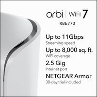 NETGEAR - Orbi 770 Series BE11000 Tri-band Mesh Wi-Fi 7 System (3-pack) - White - Alternate Views