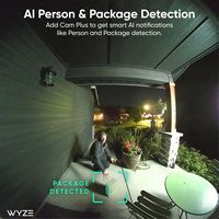 Wyze - Battery Video Doorbell - Black - Alternate Views