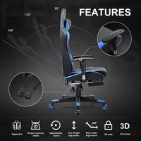 GTPlayer - GT002 Ergonomic Leather Ergonomic Gaming Chair - Blue - Alternate Views