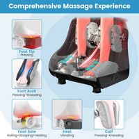 Costway - Foot & Calf Massager with Heat Vibration Deep Kneading Shiatsu Foot Massage Machine Gre... - Alternate Views