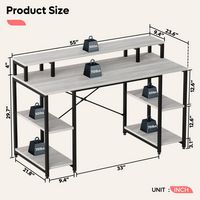 Bestier - Gaming Monitor Shelf Desk with Storage -55