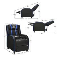 Costway - Theater Style Massage Gaming Chair - Blue + Black - Alternate Views