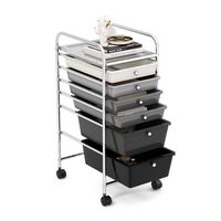 Costway - 6 Drawer Rolling Storage Cart Scrapbook Paper Office Organizer - Gradient Gray - Alternate Views
