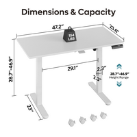 Bestier - Convertible Standing Desk with 3-Height Memory Presets - White - Alternate Views