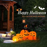 Costway - Halloween 7.5 FT Inflatable Pumpkin Combo Decoration w/ Witch Black Cat - Orange - Alternate Views