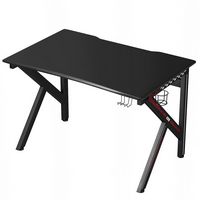 Costway - K-Shaped Gaming Desk with Cup Holder - Black - Alternate Views
