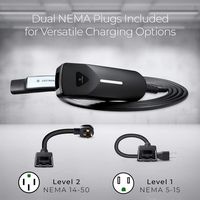 Lectron - Tesla NACS Level 1/2 NEMA 14-50/5-15 Portable Electric Vehicle (EV) Charging Station-up... - Alternate Views