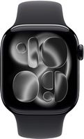 Apple Watch Series 11 (GPS+Cellular) 42mm Aluminum Case with Black Sport Band - M/L - Jet Black -... - Alternate Views