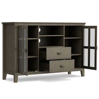Simpli Home - Artisan SOLID WOOD 53 inch Wide Transitional TV Media Stand in Farmhouse Grey For T... - Alternate Views