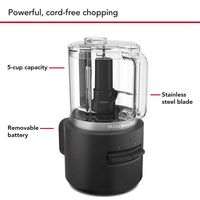 KitchenAid - Go Cordless 3.5 Cup Food Chopper with Battery - Black - Alternate Views