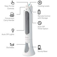 Honeywell - QuietSet 5-Speed Oscillating Tower Fan White HYF260W - White - Alternate Views