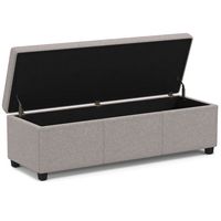 Simpli Home - Avalon Extra Large Storage Ottoman Bench - Cloud Grey - Alternate Views
