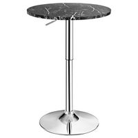 Costway 2PCS Round Bistro Bar Table Height Adjustable 360-degree Swivel - Black - Alternate Views