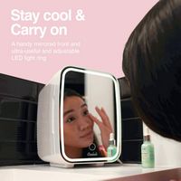 Cooluli - Glow Beauty 4L Mini Fridge with Mirror LED - White - Alternate Views