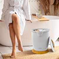 Costway - Bathroom Towel Warmer Bucket with Fragrance Holder & Auto Shut Off - Grey - Alternate Views